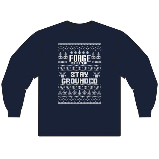 Long Sleeve Shirt - "Forge Coffee: Stay Grounded" Holiday Coffee Lover Long Sleeve Tee