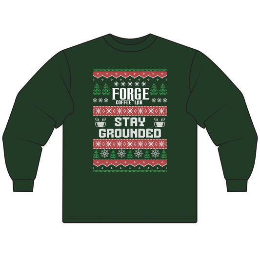 Long Sleeve Shirt - "Forge Coffee: Stay Grounded" Holiday Coffee Lover Long Sleeve Tee