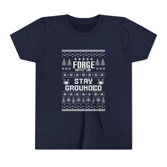 Youth Short Sleeve Shirt - "Forge Coffee: Stay Grounded" Holiday Coffee Lover