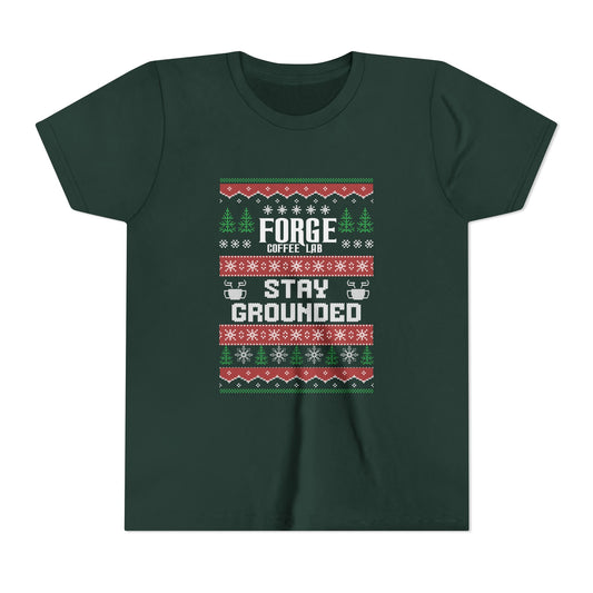Youth Short Sleeve Shirt - "Forge Coffee: Stay Grounded" Holiday Coffee Lover